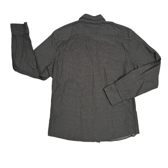 Marc Anthony Luxury Slim Fit Mens Large L Black Textured Button Up Long Sleeve - Picture 3 of 11